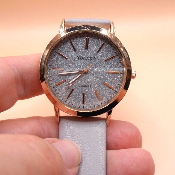 Yolako Women's Quartz Leather Watch Lavender w/ Rose Gold accent and Silver Face - Picture 1 of 5